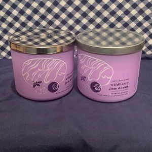 NWT 2 Bath & Body Works Wildberry Jam Donut 3 Wick Candles